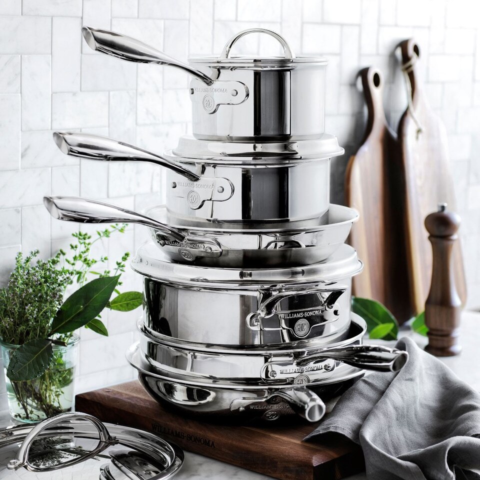 Williams Sonoma Thermo-Clad„¢ Stainless-Steel 10-Piece Cookware Set